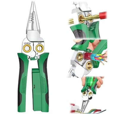 Wire Strippers Twister with Electricity Measurement Function 8in1 Wire Stripping Pliers for Cutting and Pulling Wires Cable Scissors for Scraping and Pressing Wires wrapping tools with Voltage Test