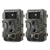 GardePro A3S Trail Camera 2 Pack, 64MP 1296p, Next-Gen Image Technology, Game Camera with Clear 100ft No Glow Night Vision, Fast 0.1s Trigger Speed Motion Activated Waterproof, H.264 MP4 Video