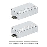 FLEOR Alnico5 Guitar Humbucker Pickup Set Chrome Bridge & Neck Pickups Compatible with LP style Guitar Part