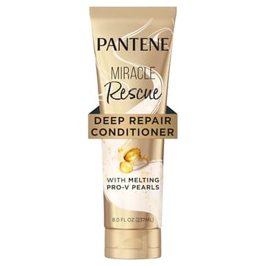 Pantene Miracle Rescue Deep Conditioner with Melting Pro-V Pearls - For Dry, Damaged, or Color-Treated Hair - Intense Moisture & Repair - 8.0 Oz