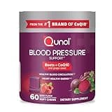 Qunol Beets Chews for Blood Pressure Support, 3 in 1 Beets + CoQ10 + Grape Seed Extract, Supports Healthy Blood Circulation & Heart Healthy Energy, 60 Chews