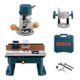 BOSCH 1617EVSPK Wood Router Tool Combo Kit - 2.25 Horsepower Plunge Router & Fixed Base Router Kit with a Variable Speed 12 Amp Motor and RA1181 Benchtop Router Table