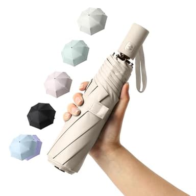 BAODINI Small UV Protection Travel Umbrella Compact for Rain and Sun UPF 50+ Windproof Portable 42 inch Umbrella for Women and Men