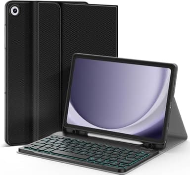 Backlit Keyboard Case for Samsung Galaxy Tab A11+/A11 Plus 11" 2025/A9+/A9 Plus 11" 2023, 7 Colors Backlight Detachable Wireless Keyboard Magnetic Case,PU Folio Cover Case for Tab A9+ 5G (Black)