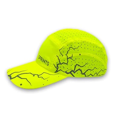 Sprints Race Day Performance HyperG Racing Cap | The Lightweight, Quick Dry, Running, Sport Hat, One Size, Unisex (Shockwave Neon Yellow Flash Reflective)