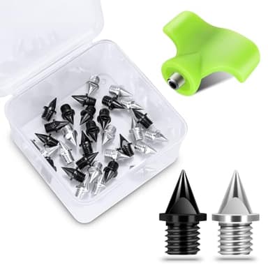 1/4 Inch Carbon Steel Track Spikes, 32 Pieces Lighter Weight Spikes Track Shoes, Each Nail Weighs Only 0.47 Grams, Used for Track and Field Sprinting or Cross Country