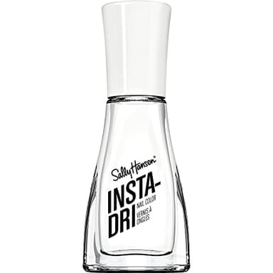Sally Hansen Insta-Dri, White On Time, Quick Dry, Long Lasting, Semi Opaque, Shiny White Nail Polish