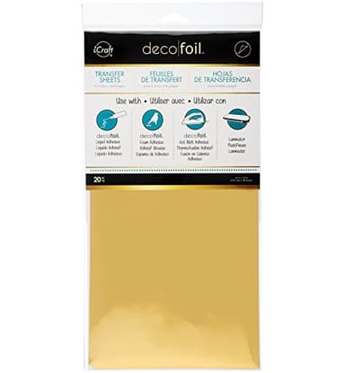 iCraft - 418561 Deco Foil Transfer Sheets, 6" x 12", Gold, 20 Piece
