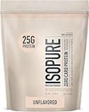 Isopure Zero Carb 100% Pure Whey Isolate Protein Powder, Lactose Free, Gluten Free, With Vitamins, Unflavored, 25g Protein Per Serving, 1 Lb, 16 Servings