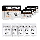 [10x High Endurance] GIGASTONE Industrial 8GB 5-Pack MLC Micro SD Card, Full HD Video Recording, Security Cam, Dash Cam, Surveillance Compatible 85MB/s, U1, with Adapter [5-Yrs Free Data Recovery]