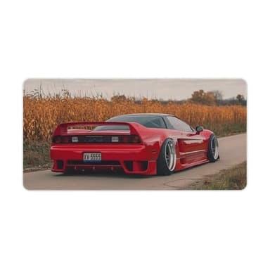 FeoYoed JDM Car NSX Red Large Gaming Mouse Pad Non-Slip Rubber Base Desk Mat Computer Accessories for Office & Gaming Setups 30x60cm