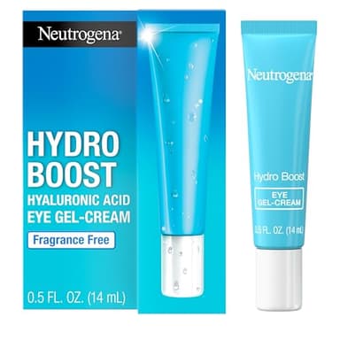 Neutrogena Hydro Boost Under Eye Cream, with Purified Hyaluronic Acid, Keeps Under Eye Area Looking Smooth & Hydrated, Fragrance Free and Non-Comedogenic, 0.5 oz