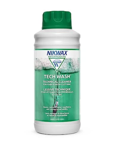 Nikwax Tech Wash 34 fl. oz Tech Wash Technical Cleaner for Jackets and Outerwear, Restores Waterproofing in Rain, Ski, and Snow Gear, Safe for Gore-Tex and DWR
