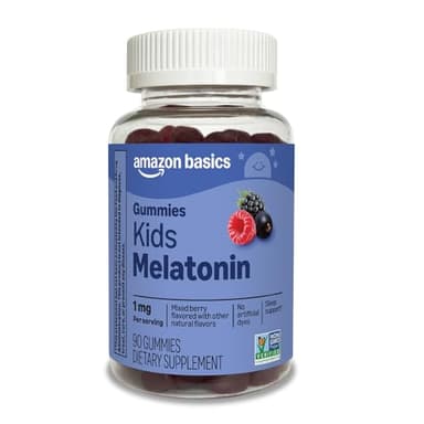 Amazon Basics Kids Melatonin 1 mg Dietary Supplement Gummies 90 Count