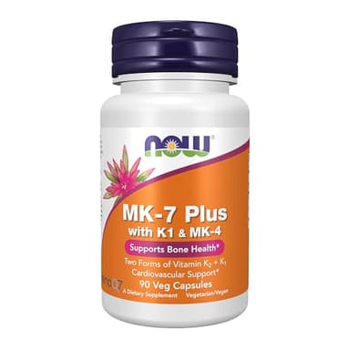 NOW Foods Supplements, MK-7 Plus with K1 & MK-4, Supports Bone Health*, 90 Veg Capsules