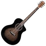 Washburn Bella Tono 6 String Acoustic-Electric Guitar, Right, Gloss Charcoal Burst (BTS9VCECH-D)