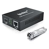 Gigabit Multi-Mode LC Fiber to Ethernet Media Converter with A SFP SX Module, 1.25G Fiber to Copper RJ45 Media Converter, 1000Base-SX to 10/100/1000Base-TX, MMF, Transmission up to 550 meters/1804 ft