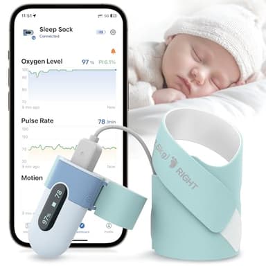 Baby Sleep Sock Monitor, Track Baby’s Movement, Baby Foot Monitor with Bluetooth and APP, Smart Baby Monitor for 0-36 Months