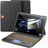 INFILAND Keyboard Case for Samsung Galaxy Tab A9+/A9 Plus 5G with 7-Color Backlight & High Precision Trackpad, Slim and Portable Detachable Folder Style Keyboard Case for Tab A9+ 11 inch, Black