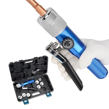 Hydraulic Tube Expander Swaging Tool HVAC Set, 3/8In to 1-1/8In OD Pipe Expander Tools with 7 Expander Heads, Flaring Tool HVAC for Expander Copper/Aluminum/Soft Steel Pipe