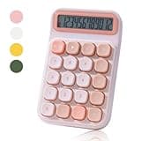 M&G Mechanical Switch Calculator, 12 Digits, Large LCD Display and Big Buttons, Cute Pink Desktop Calculator for Office, Home, School (Battery Included)