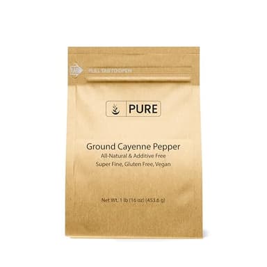 Pure Original Ingredients Ground Cayenne Pepper (1 lb), Spicy Flavor, Sauces, Dry Rubs, Used in Hot Sauces