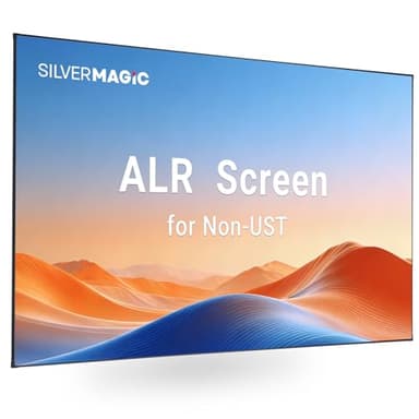 ALR Projector Screen for Standard Throw (Non-UST) with Fixed Frame by SilverMagic - Indoor Wall-Mounted Gray Screen for Home Theater/Living Room/Patio/Office/Classroom - 150 inch 16:9