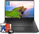 HP 14 Inch Laptop Student Business, with Windows 11 Pro, Intel Dual-Core N4120, 16GB RAM, 416GB Storage(128GB eMMC+256GB MSD + 32GB USB C Flash Drive), Office Pro 2024 Lifetime License
