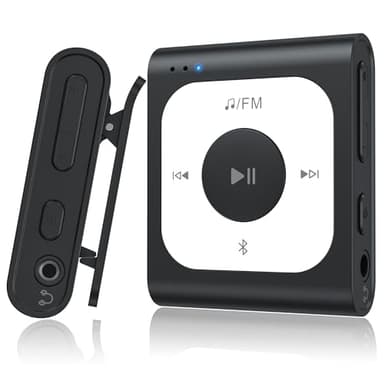 AGPTEK 64GB Clip MP3 Player with Bluetooth, A53PL Portable Music Player with FM Radio, Shuffle, No Phone Needed, for Sports(Black)
