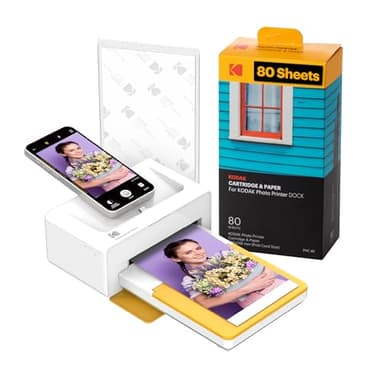 KODAK Dock Plus 4x6'' Photo Printer, 50 Sheets, Docking & Bluetooth Smartphone Printer for iPhone & Android, Instant Color Prints, 4PASS Dye Sublimation