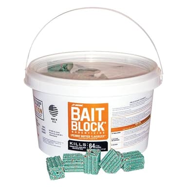Bait Block Peanut Butter Flavor Rodenticide – 4 lb. Pail – Effective Rodent Control Bait Blocks – Long-Lasting and Easy to Use