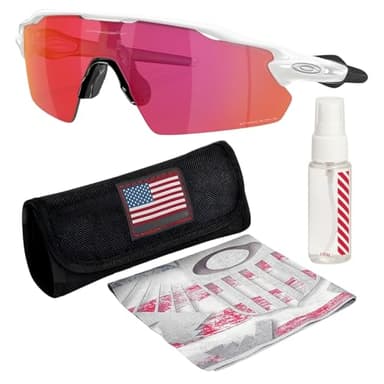 Oakley OO9211 Radar EV Pitch Rectangle Shaped Non-Polarized Sunglasses for Men – Includes Official Eyewear Kit – Polished White Frame with Prizm Field Lens