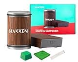 HAKKEN Rolling Knife Sharpener Kit with Diamond Sharpening Stone for kitchen knife sharpener - Best tool for kitchen. Professional knife sharpener kit.