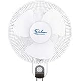 Simple Deluxe Wall Mount Fans 16 Inch, Digital Household Oscillating Fans with Adjustable Tilt, 90 Degree, 3 Speed Settings, White, 1 Pack