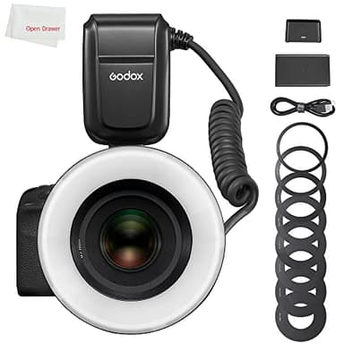 Godox MF-R76 Macro Ring Flash 5000K Ring LED Light Speedlite Flash Light for Canon Nikon Sony and Other DSLR Cameras