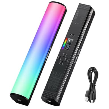 NEEWER RGB Light Wand, Magnetic Handheld Photography Video Light Stick, 2500K~8500K Dimmable CRI95+ Full Color LED Tube Light Bar with 2550mAh Battery, 17 Light Scenes for Vlog TikTok YouTube, TL20C