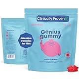 JoySpring Genius Kids Focus Gummies – Natural Herbal Brain Supplement for Kids | Vegan, Gluten-Free, Sugar-Free with Bacopa, Gotu Kola, Rhodiola – 60 Count