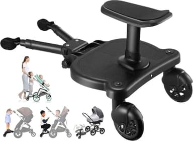 Universal Stroller Board Buggy Board Rider Stroller Glider Board Stroller Board Stroller Standing Platform with Detachable Seat Suitable for Most Brands of Strollers, Holds Children Up to 55lbs