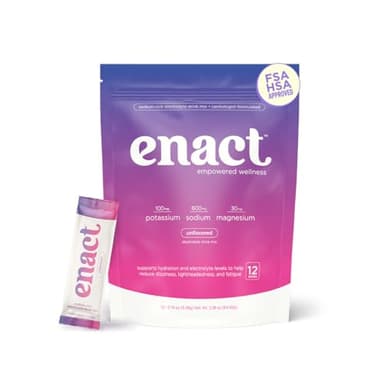 Enact Hydration Electrolyte Powder Drink Mix, Doctor-Formulated Electrolytes for POTS Support, FSA-HSA, High Sodium, No Artificial Sweeteners, 12 Count