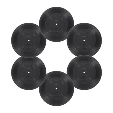 UXCELL 6pcs Blank Fake Records - 4 Inch PVC Plain Faux Vinyl for Retro Home Studio Wall Decor