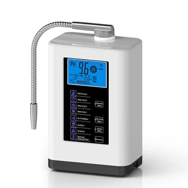Portable Alkaline Water Ionizer Machine, Electrode-Free & No Electrolyte Needed, with Smart Touchscreen & Voice Guidance, Includes 4 Universal Adapters for All US Faucets