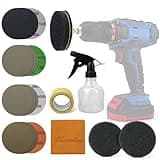 Car Headlight Restoration Kit, Heavy Duty Lights Polish Headlights Lens Restore Cleaner DIY Polishing for Electric Drill, 3" Waterproof Sanding Discs, Scouring Pads+Spray Bottle, Total 24Pack