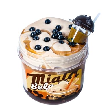 Tototang Slimes - BUBBLE TEA themed slime(7oz) - Thick and Glossy Textured Slime - Handmade Slime - ASMR Slime