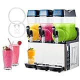 GarveeHome Commercial Slushy Machine 15L X 3, 11.88 Gal Margarita Machine, 600W Frozen Drink Machine, Food-Grade PC Tanks & Stainless Steel, Ideal for Restaurants Bars Pool Parties