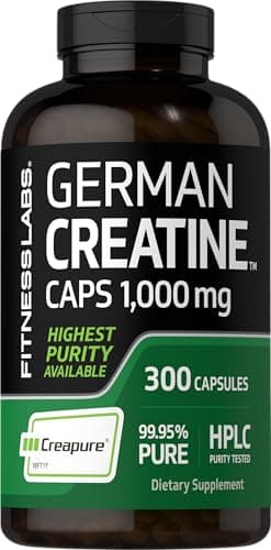 Fitness Labs German Creatine Monohydrate Capsules | 1000mg | 300 Pills | Supplement for Men and Women | Non-GMO, Gluten Free