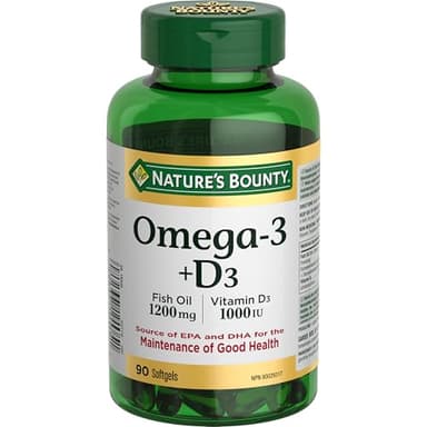 Nature's Bounty Omega-3 + D3 Fish Oil 1200mg / Vitamin D3 1000IU 90 softgels