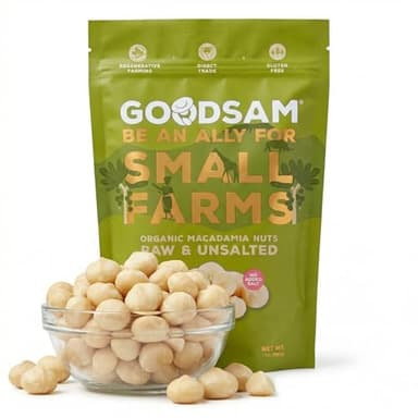 GoodSAM Small Farms Organic Raw Macadamia Nuts 1.5lb | Creamy & Buttery | One Ingredient, Zero Additives | 23g Healthy Fats, 1g Net Carb | Regenerative Family Farms | Unsalted, Non-GMO, Keto
