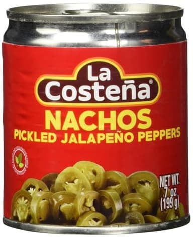 La Costeña Sliced Nacho Jalapeno Peppers - Pickled Jalapenos - Jalapeno Pepper - Hot Peppers - Mexican Food, Guacamole, Spicy Nacho & Taco Toppings, Enchiladas & Salsa - 7oz, 1 Pack Canned Jalapenos