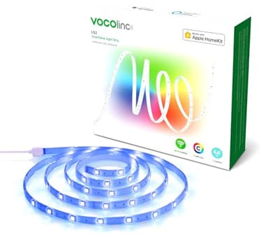 VOCOlinc LED Strip Light Works with Apple HomeKit Siri Alexa Google Assistant 5050 RGB LED Lights for Bedroom Smart Wi-Fi Multicolor App-dimmable for Christmas Decorating Voice Control No Hub Required