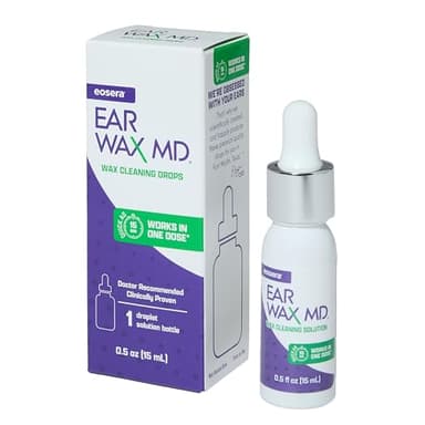 eosera® Ear Wax MD® - Ear Wax Dissolving Drops - Breaks Down & Dissolves Earwax in Just 1 Treatment - Doctor Recommended & Clinically Proven - Gentle & Safe - 15-mL